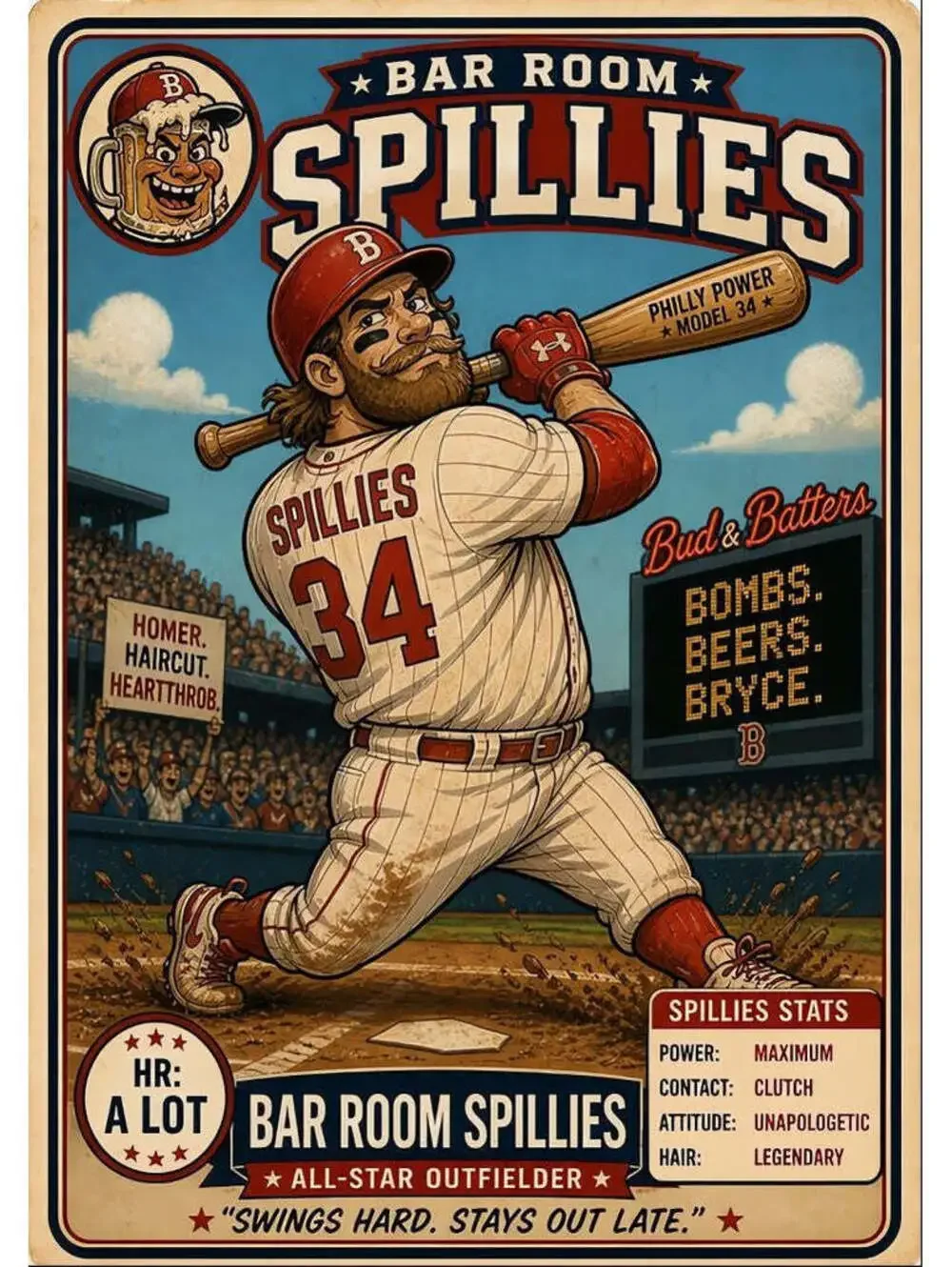 4623 Bar Room Spillies Parody Sports Cards 8x10 Glossy Print